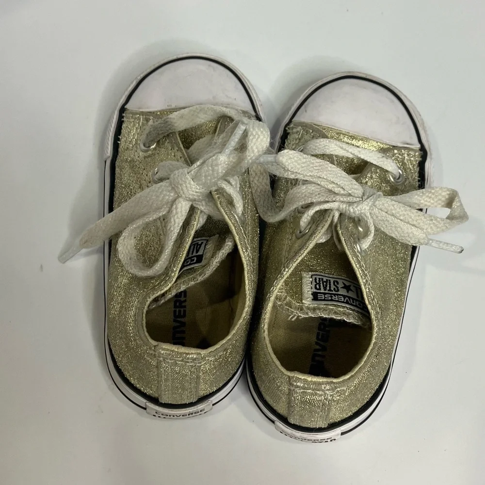 Converse gold sneakers toddler size‎ 7 metallic trendy